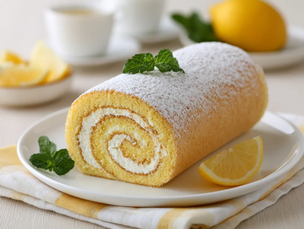 Light Lemon Swiss Roll Cake Recipe