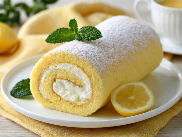 Light Lemon Swiss Roll Cake Recipe