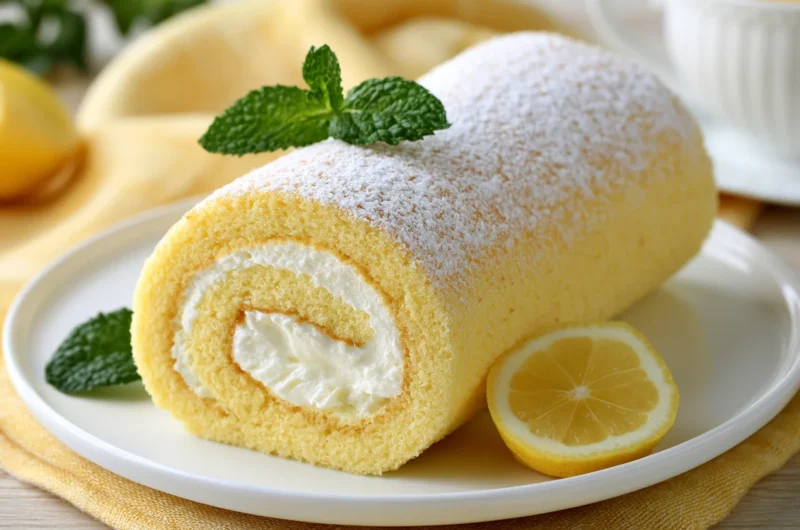 Light Lemon Swiss Roll Cake Recipe