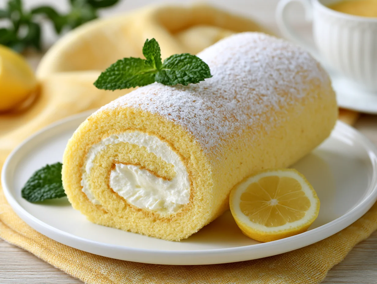 Light Lemon Swiss Roll Cake Recipe