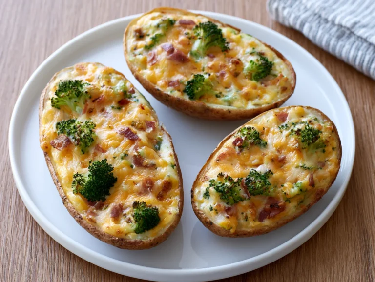 Loaded Broccoli Cheddar Potato Skins Recipe