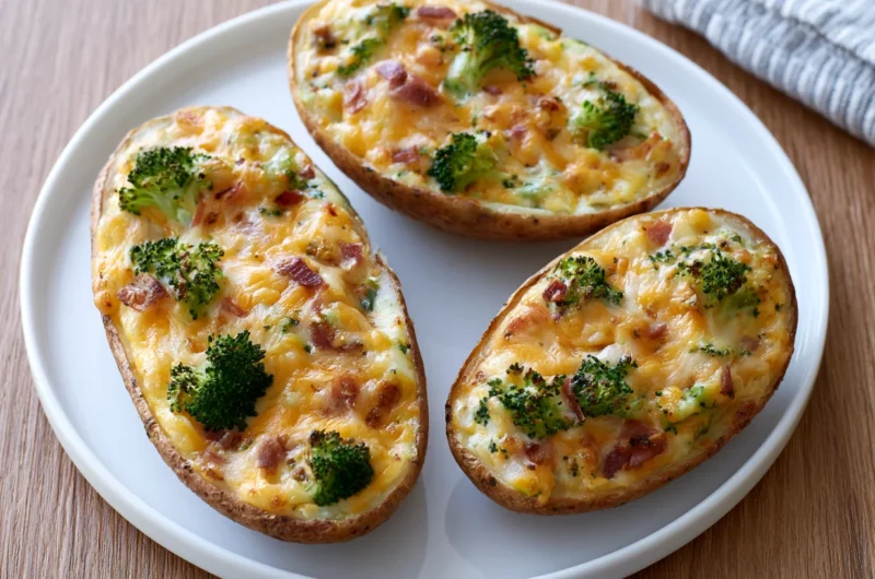 Loaded Broccoli Cheddar Potato Skins Recipe
