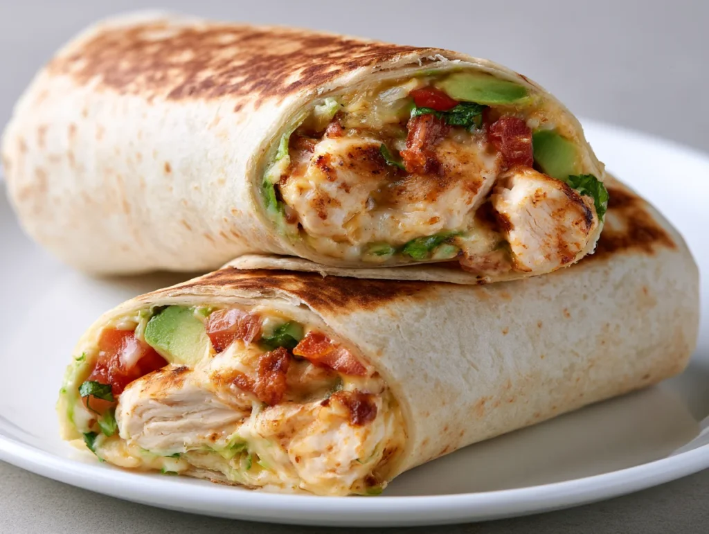 Loaded Cheesy Chicken Avocado Wrap Recipe