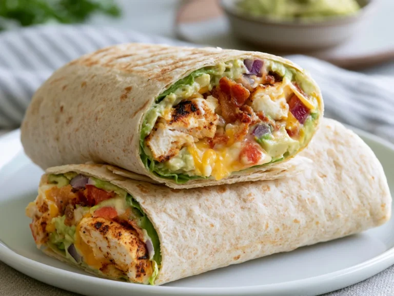 Loaded Cheesy Chicken Avocado Wrap Recipe
