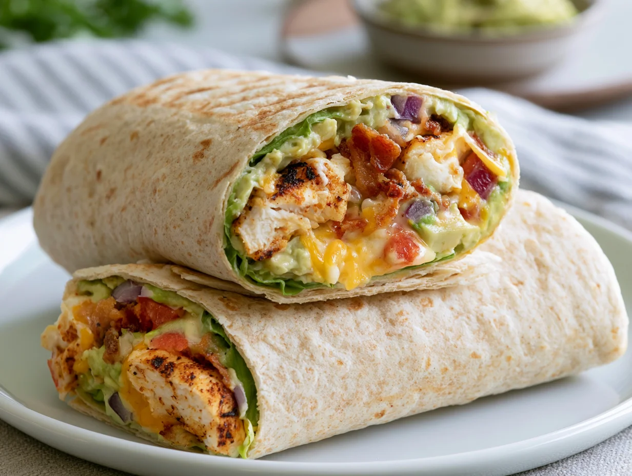 Loaded Cheesy Chicken Avocado Wrap Recipe