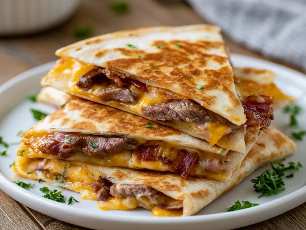 Loaded Steak Bacon Quesadillas Recipe