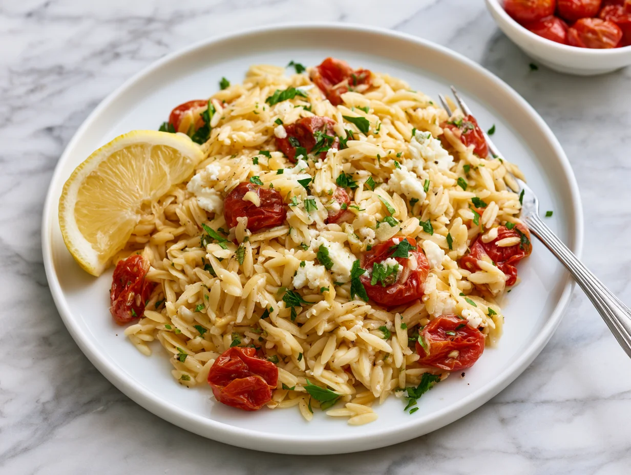 Mediterranean Greek Lemon Orzo with Feta Recipe