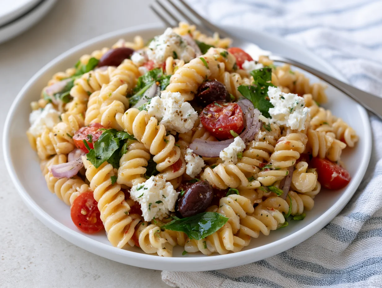 Mediterranean Greek Pasta Salad Recipe