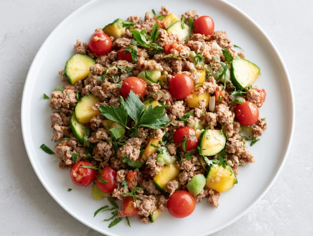 Mediterranean Ground Beef Stir Fry Recipe