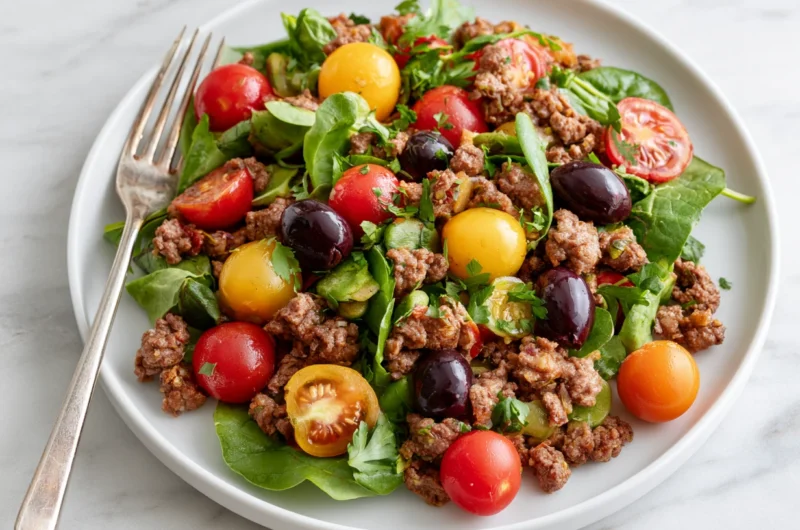 Mediterranean Ground Beef Stir Fry Recipe