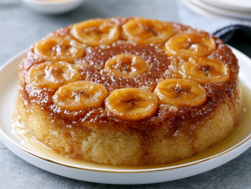 Moist Banana Upside Down Cake Recipe