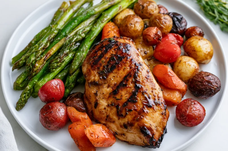 One Pan Balsamic Chicken and Veggies Recipe