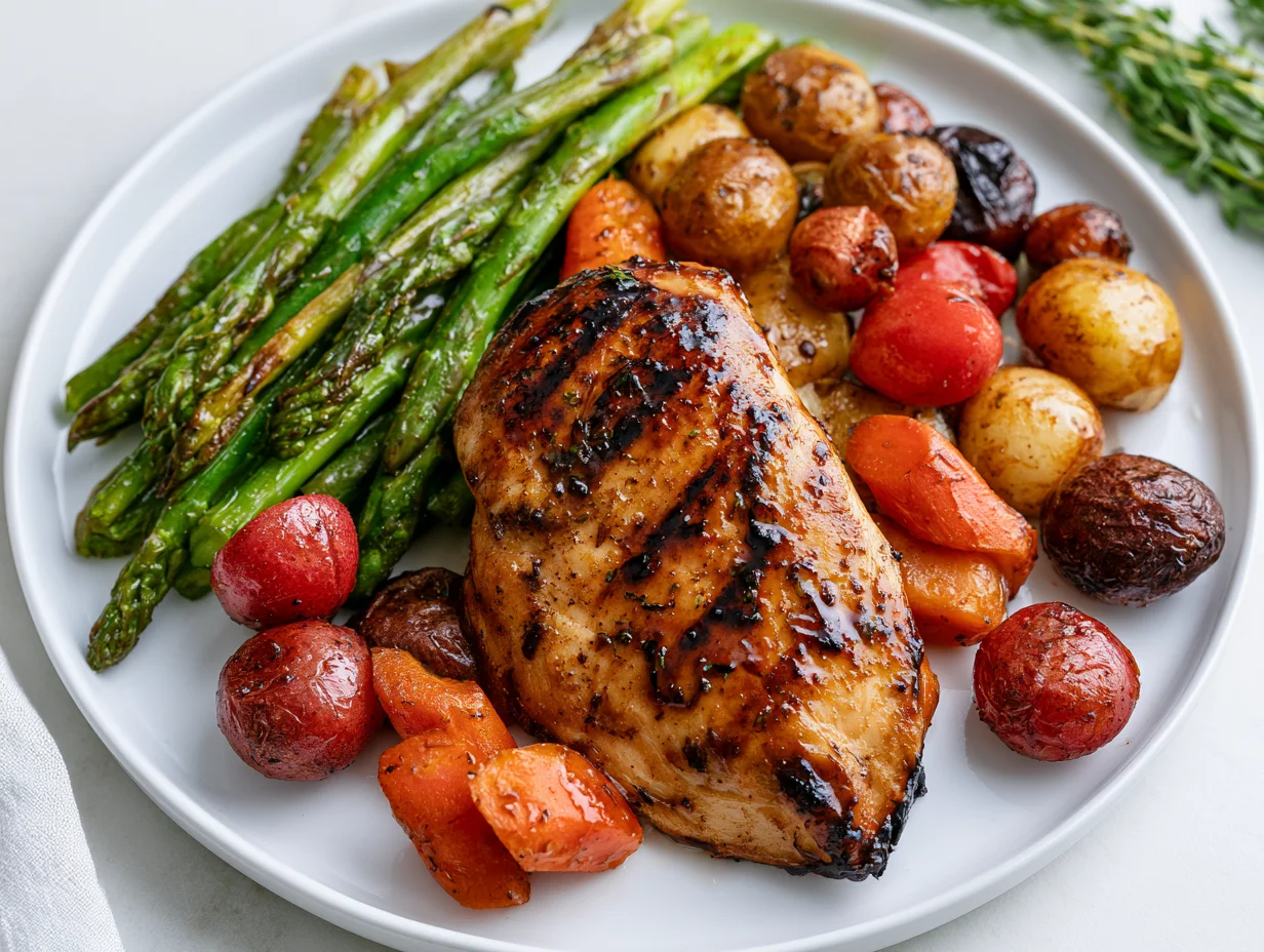 One Pan Balsamic Chicken and Veggies Recipe