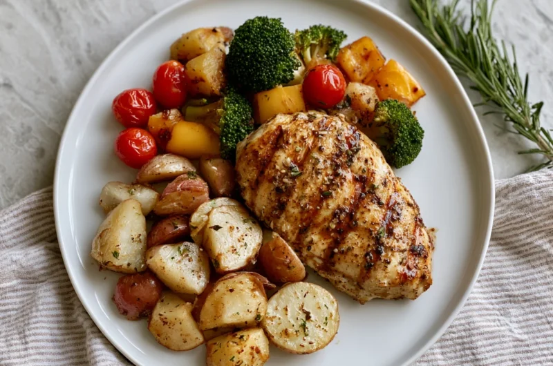 One Pan Balsamic Chicken and Veggies Recipe