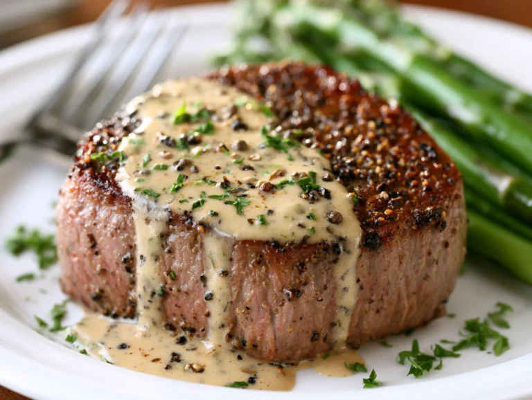 Peppercorn Crusted Steak with Cream Sauce Recipe