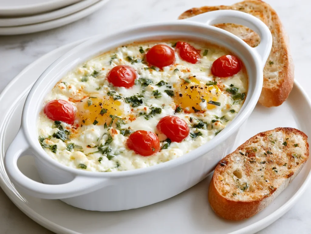 Protein-Packed Baked Feta Eggs Recipe