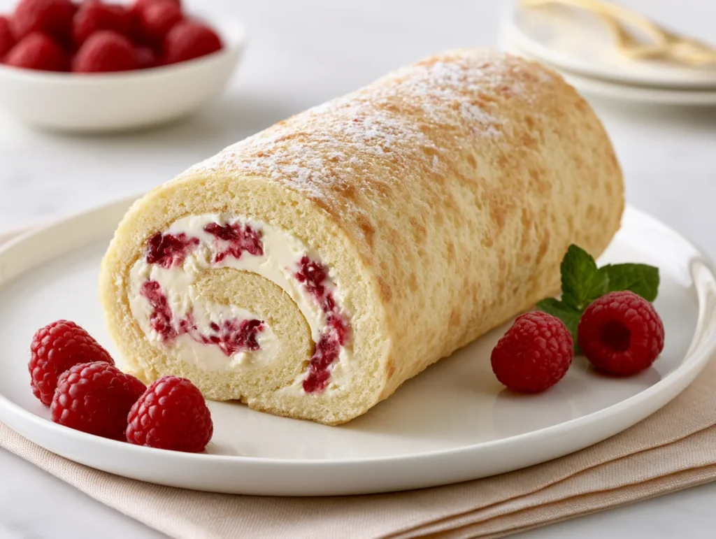 Raspberry White Chocolate Cake Roll Recipe