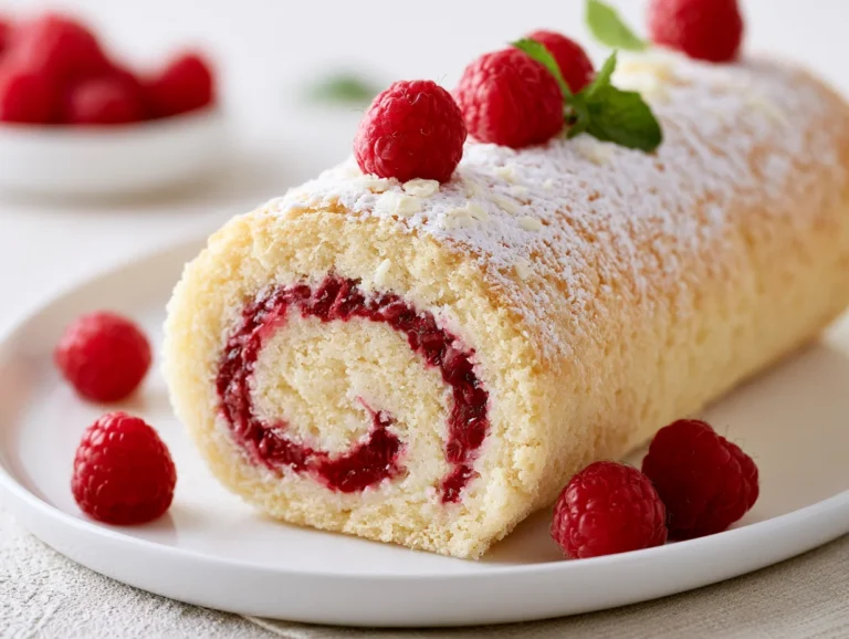 Raspberry White Chocolate Cake Roll Recipe