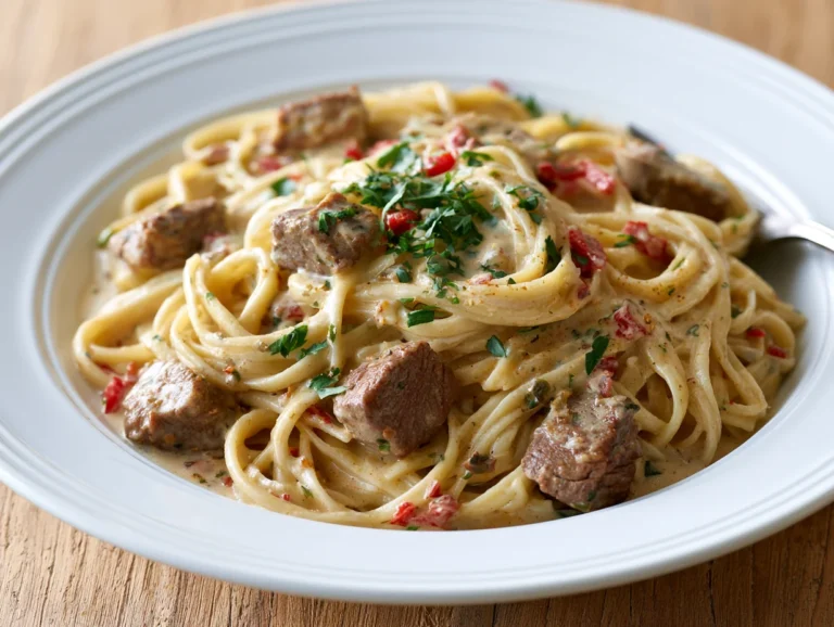 Restaurant-Style Cajun Steak Alfredo Pasta Recipe