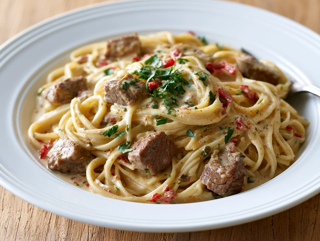 Restaurant-Style Cajun Steak Alfredo Pasta Recipe