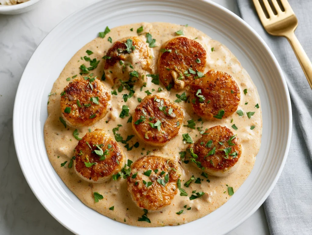 Seared Scallops with Cajun Cream Sauce Recipe