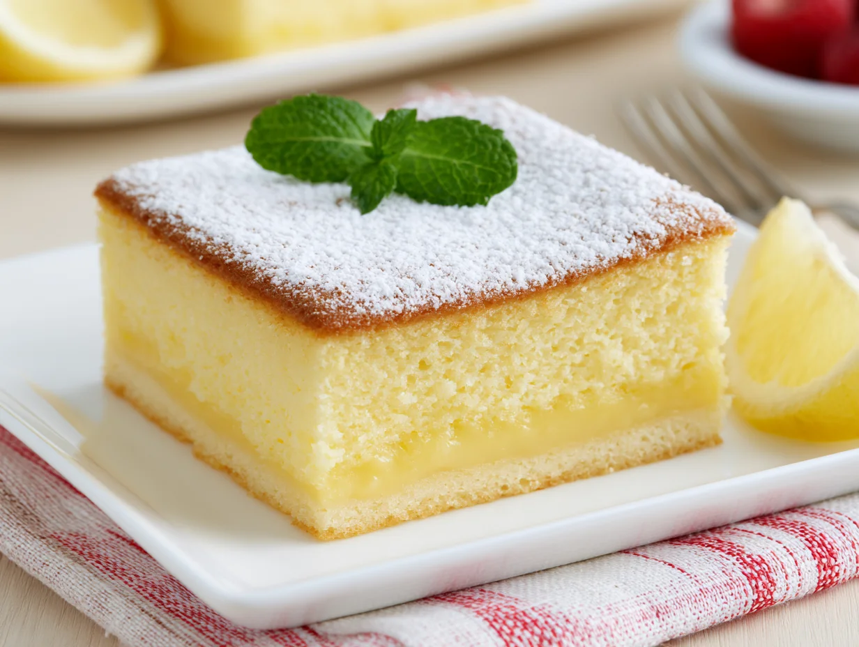 Silky Lemon Custard Cake Recipe