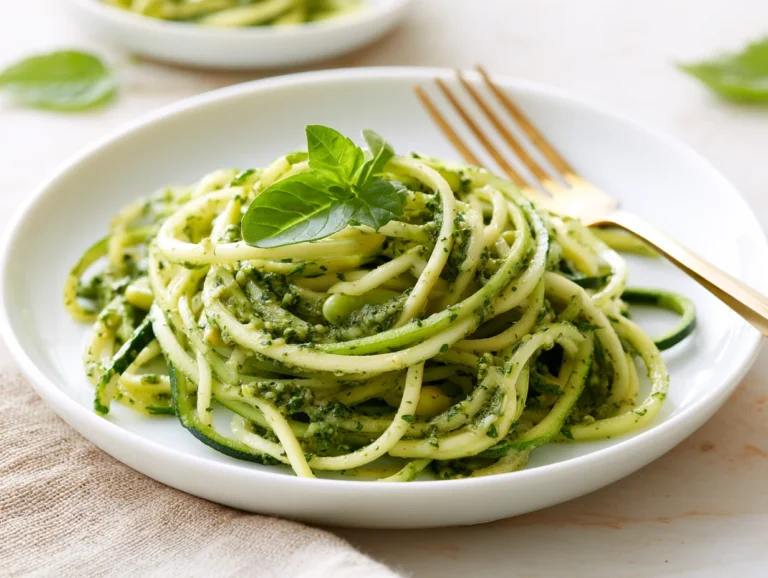 Simple Zucchini Noodles with Pesto Recipe