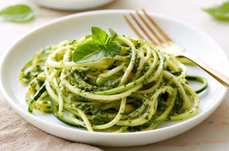 Simple Zucchini Noodles with Pesto Recipe