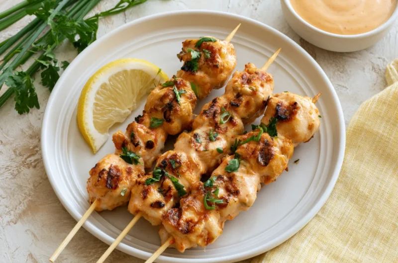 Spicy Bang Bang Chicken Skewers Recipe