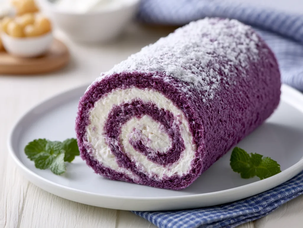 Stunning Purple Velvet Cake Roll Recipe
