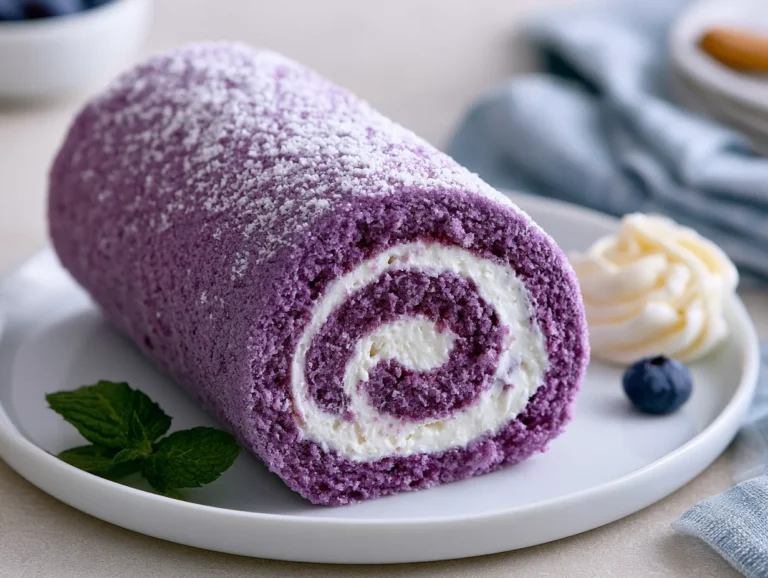Stunning Purple Velvet Cake Roll Recipe