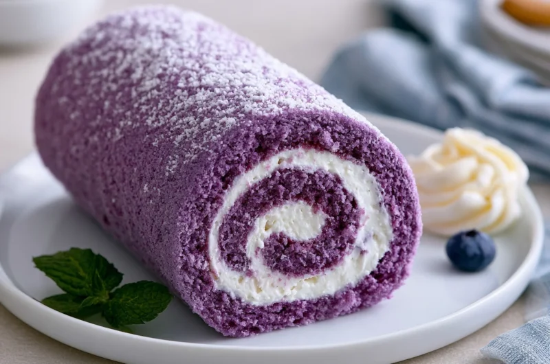 Stunning Purple Velvet Cake Roll Recipe
