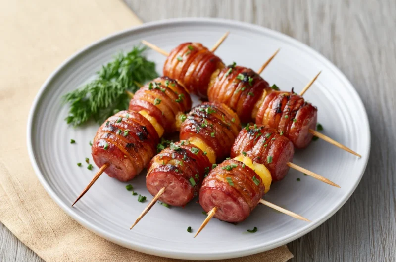 Sweet Pineapple Hasselback Kielbasa Bites Recipe
