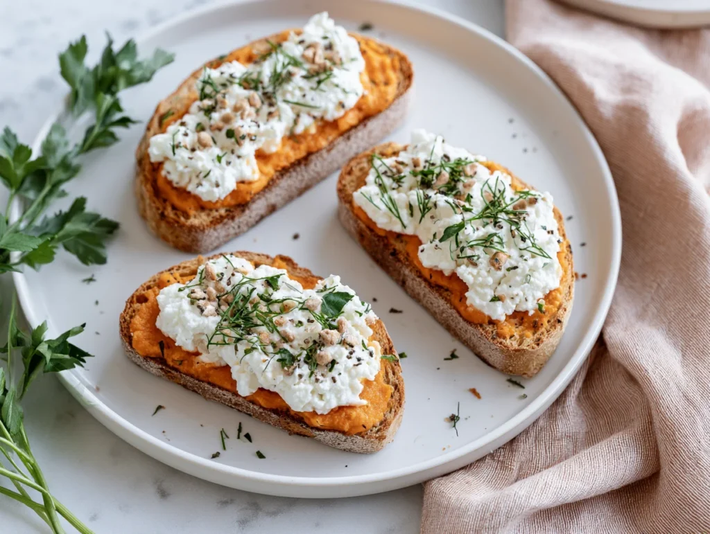 Sweet Potato Cottage Cheese Toast Recipe
