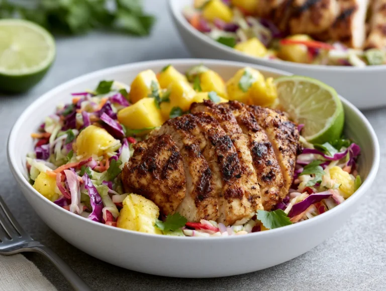Tropical Jerk Chicken Mango Slaw Bowls Recipe