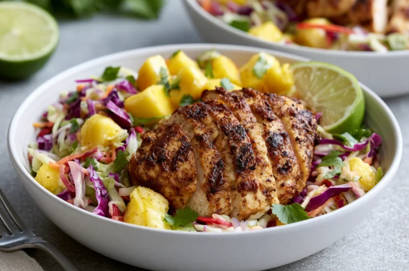 Tropical Jerk Chicken Mango Slaw Bowls Recipe