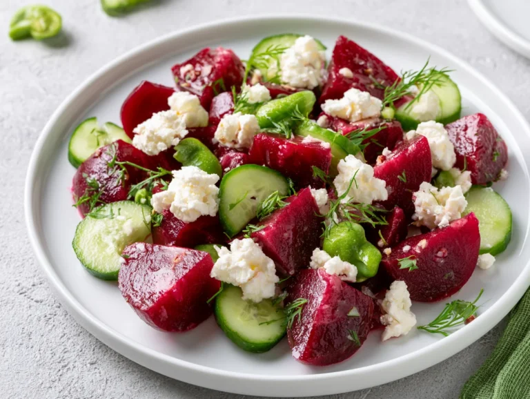 Vibrant Beet Salad with Feta and Cucumbers Recipe