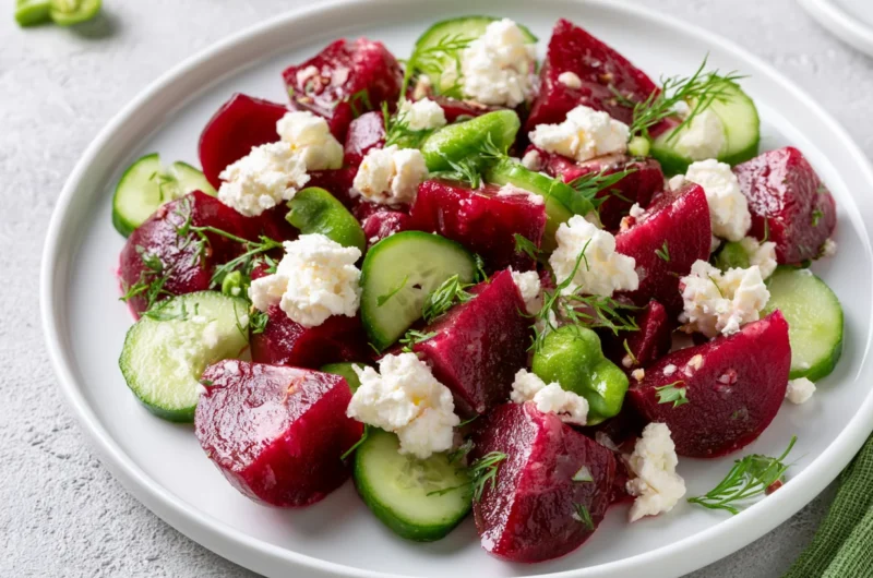 Vibrant Beet Salad with Feta and Cucumbers Recipe
