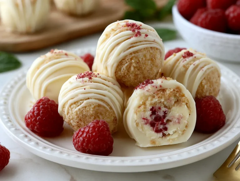White Chocolate Raspberry Cheesecake Balls Recipe