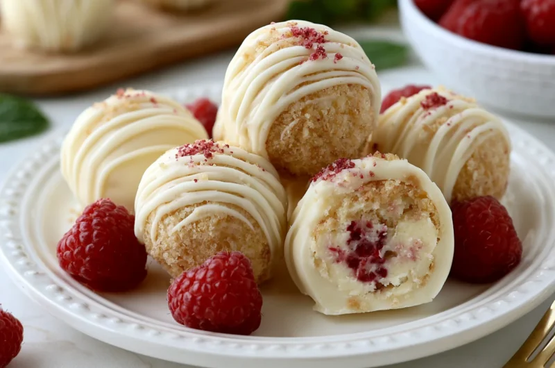 White Chocolate Raspberry Cheesecake Balls Recipe