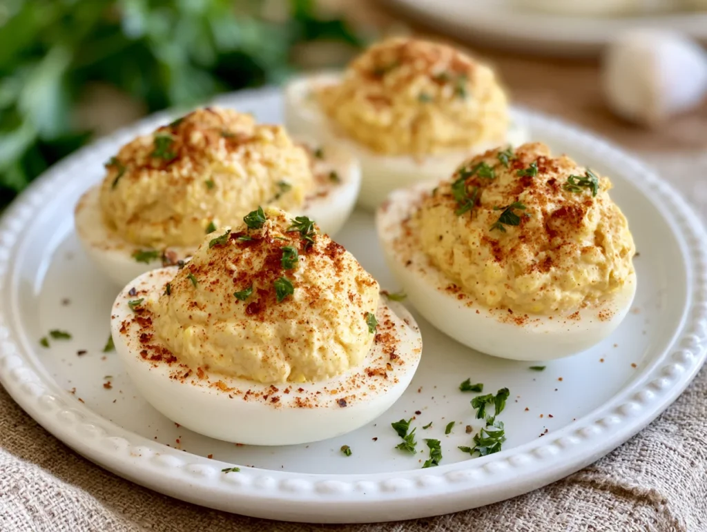 Zesty Chili Garlic Deviled Eggs Recipe