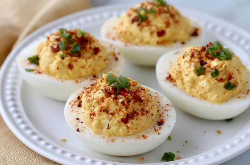 Zesty Chili Garlic Deviled Eggs Recipe